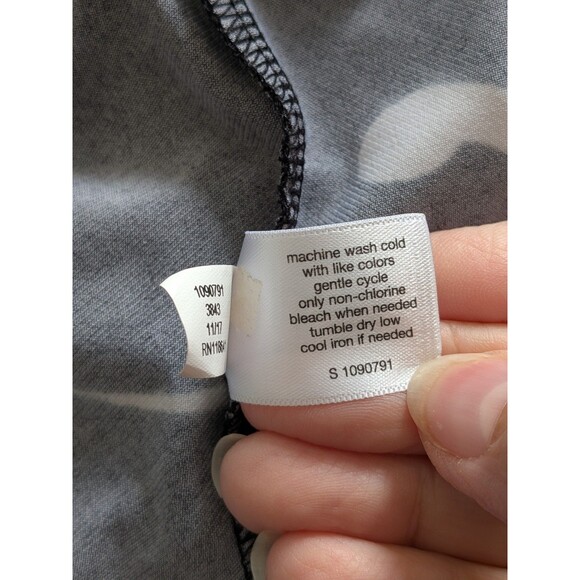 Lane Bryant Dress Women's 22/24 Black White Floral Flutter Sleeve A-Line Stretch - Picture 13 of 13